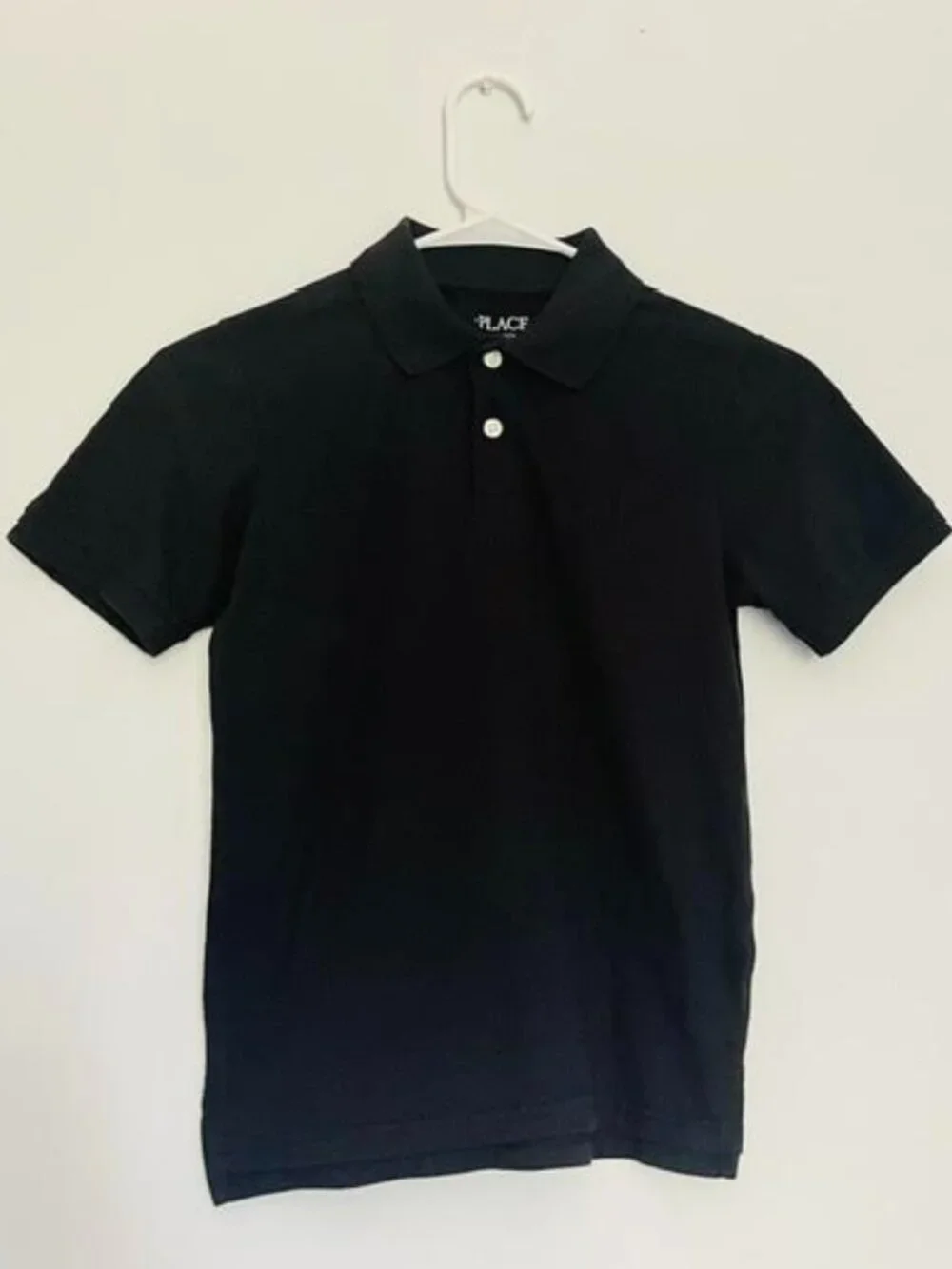The Children's Place Boys Black Short Sleeve Polo Shirt Size M 7/8 3-Button